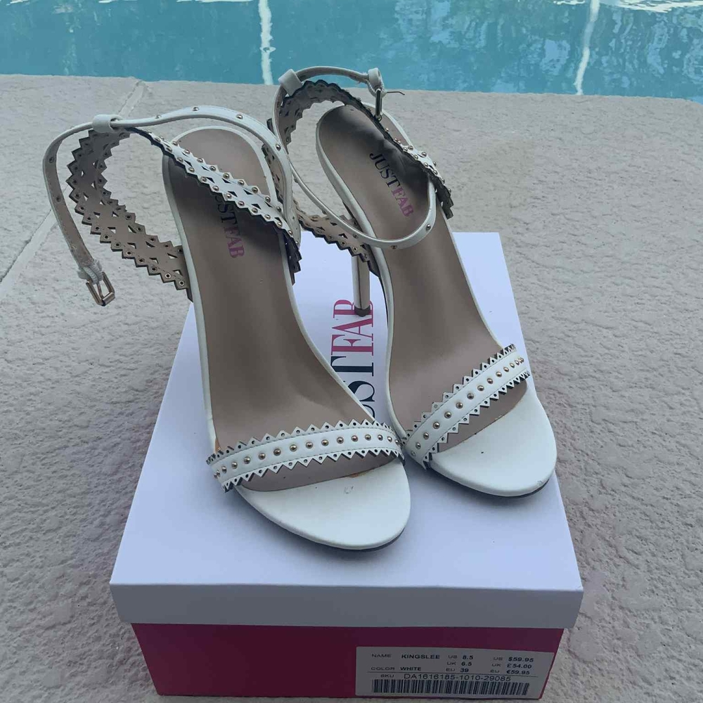 White Ankle Strap Heels